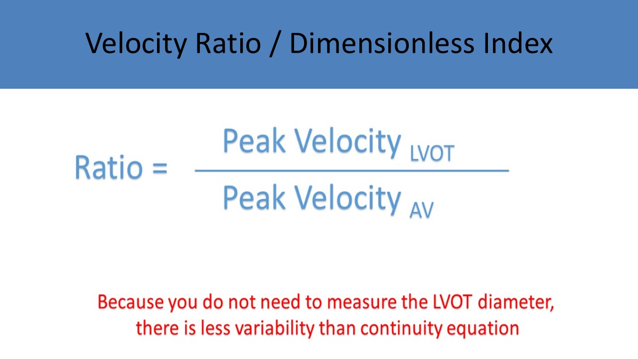 Velocity Ratio or Dimensionless Index