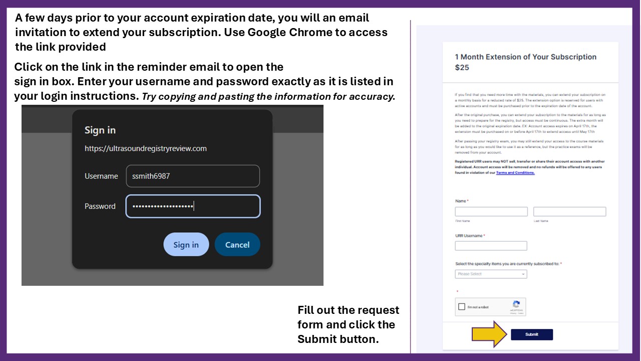 Extending via email step 1