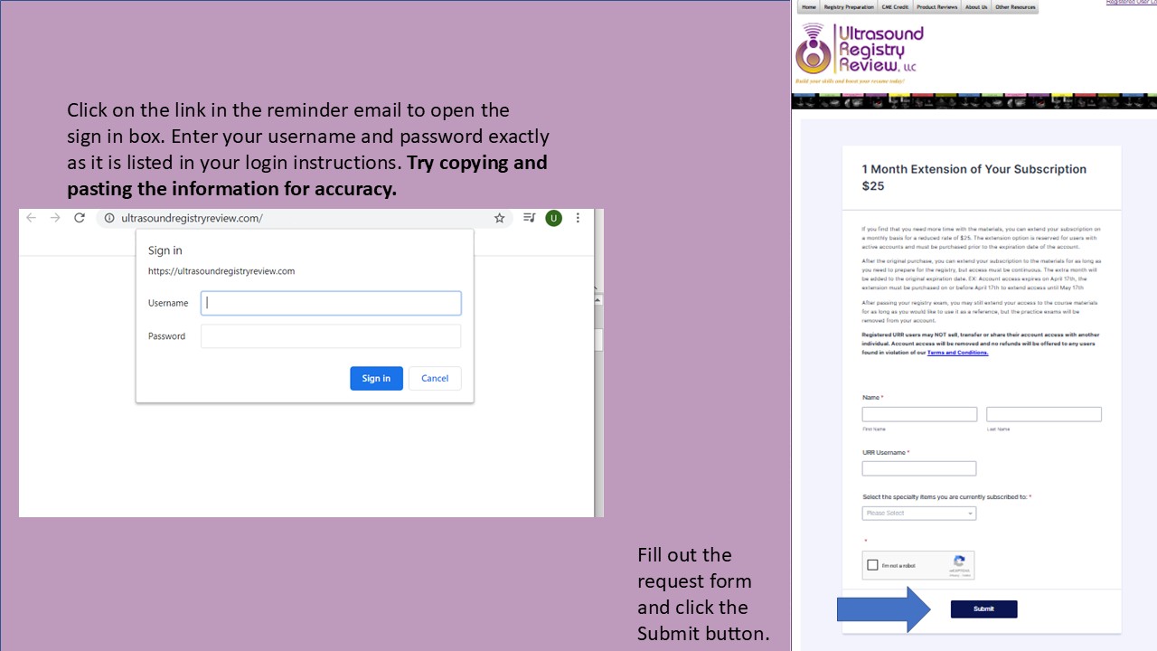 Extending your subscription via email 2